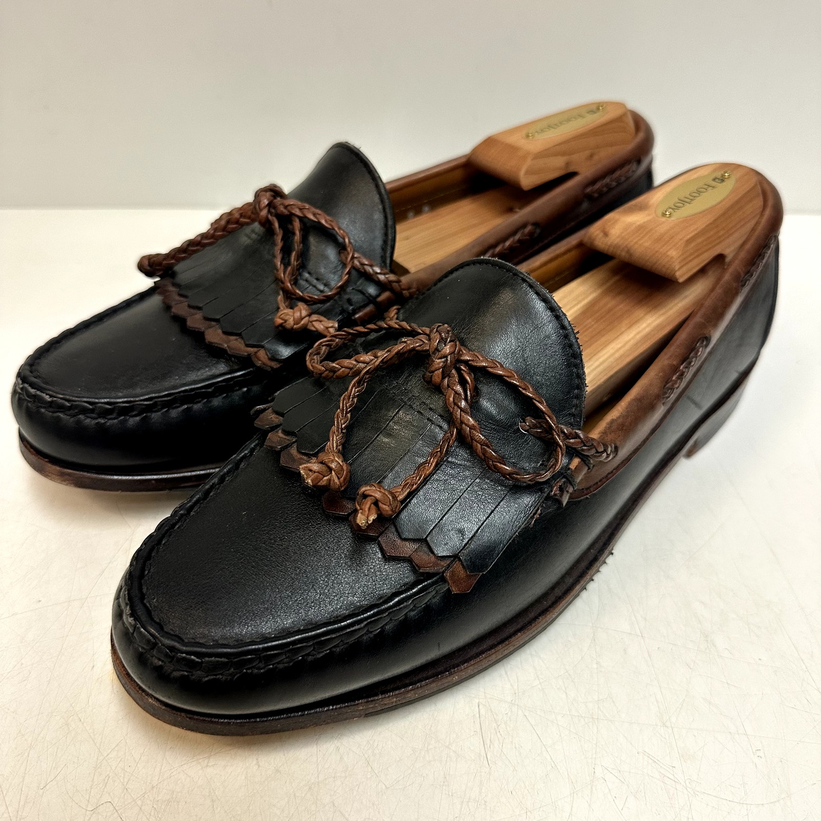Euc Rancourt & Co. X Footjoy Tassel Loafers Kiltie Black Made In Maine Usa 9 D — image 3 of 8